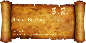 Brosz Regina névjegykártya